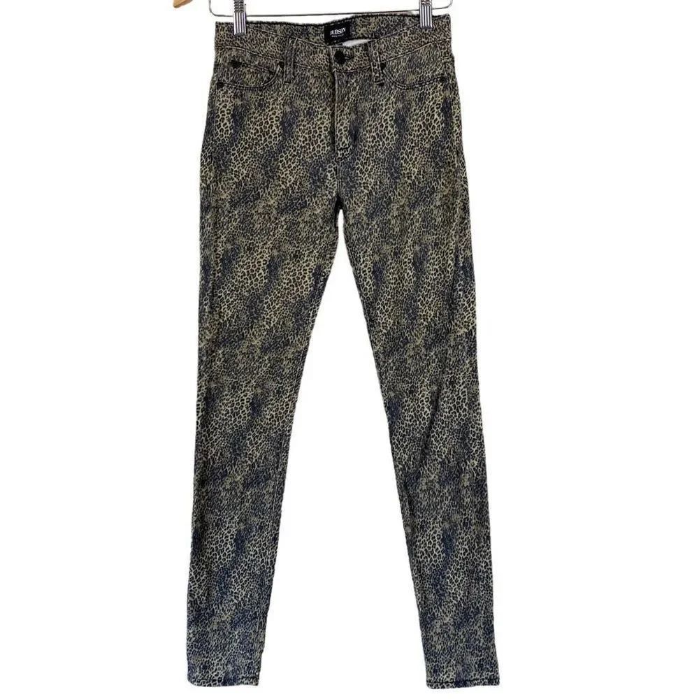 HUDSON Cheetah Print Nico Super Skinny Mid-rise Jeans